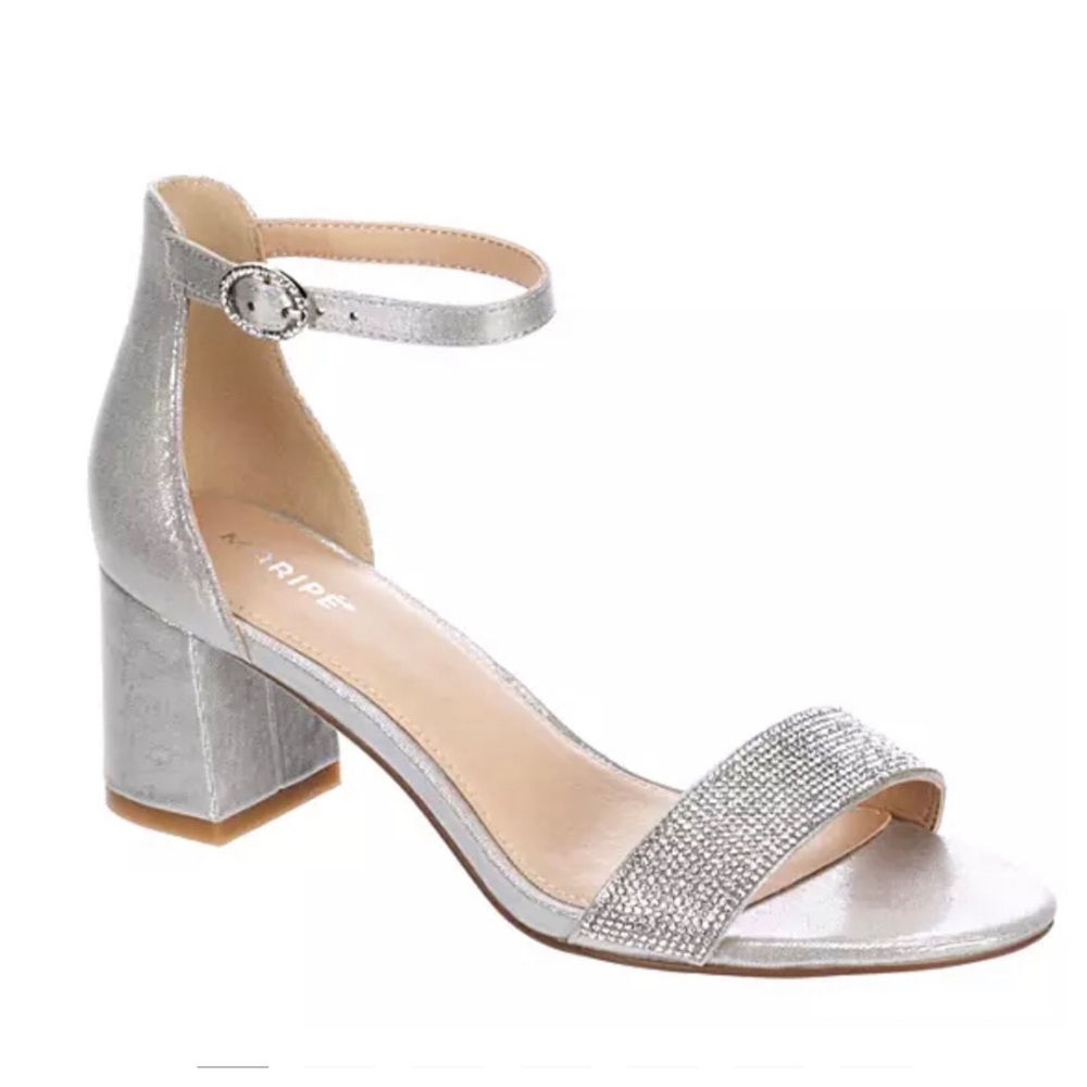 Maripé Silver Gem Sandals Size 8 1/2